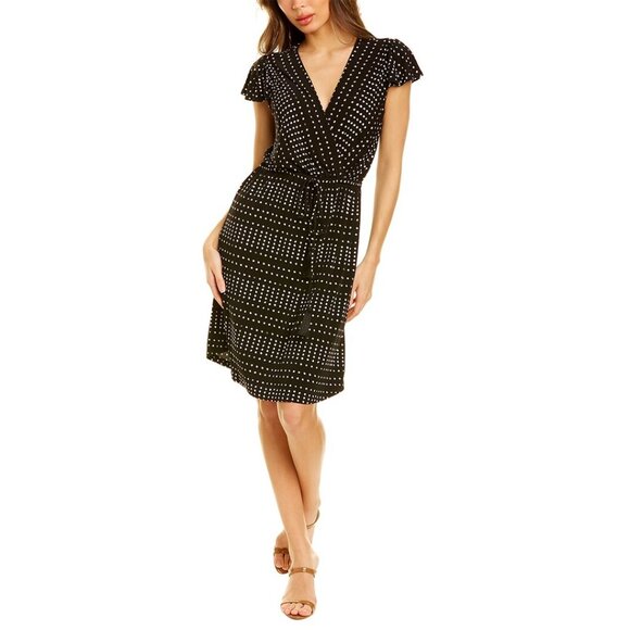Tommy Bahama Dunmore‎ Dot Black Dress Tassel Ties Size Medium Summer Vacation - Picture 1 of 10